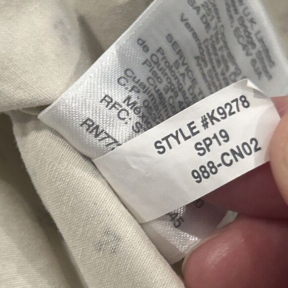 J Crew Always Shirt Mens Large 100% Cotton Anchor Print Cream - Picture 8 of 10